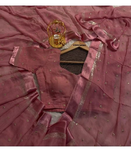 DB26 Beautiful Soft Viscose Georgette Sequence Butti Work  Celebrity Inspired Saree.(Blouse Unstitched)