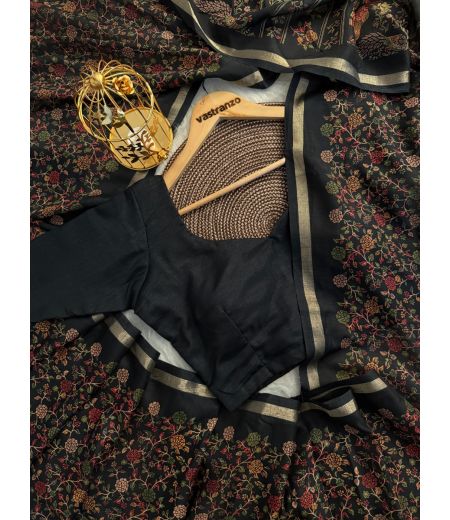 DB17 Beautiful Soft Tussar Kashmiri Printed Celebrity Inspired Sarees.1