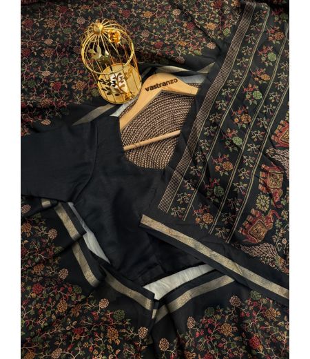 DB17 Beautiful Soft Tussar Kashmiri Printed Celebrity Inspired Sarees.1