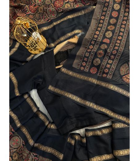 DB18 Beautiful Soft Tussar Kashmiri Printed Celebrity Inspired Sarees.(BLOUSE UNSTITCHED)