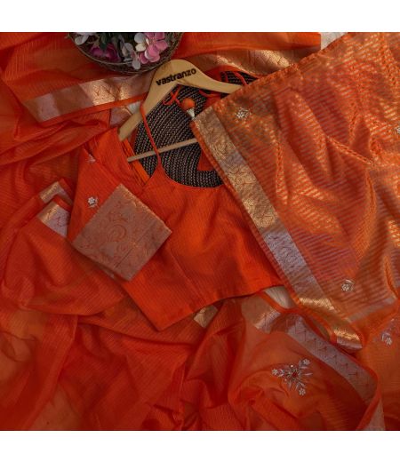 DB78 Beautiful Soft Kota Doriya Hand Jardosi Moti Work Celebrity Inspired Sarees.