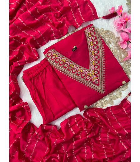 DB118 Roman Silk with Beautiful Embroidery With Sequence Work.