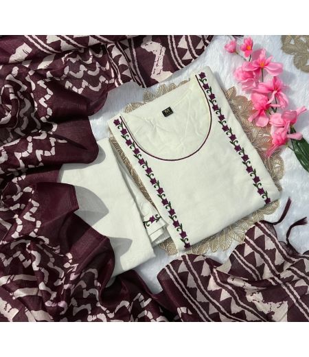 DB124 Cotton with Beautiful Embroidery.