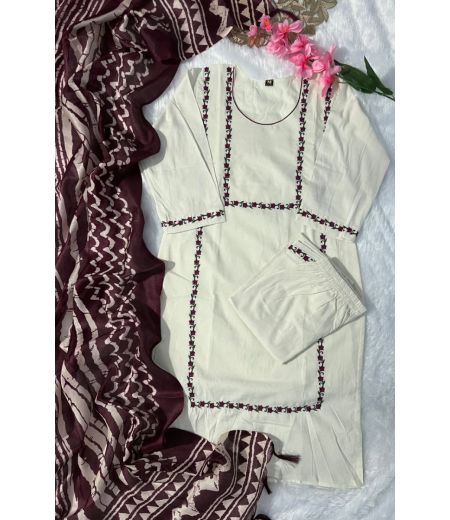 DB124 Cotton with Beautiful Embroidery.