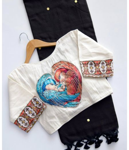 DB148 Cotton saree With Hand Stich Gini And Beautiful Heavy Cotton  Blouse.