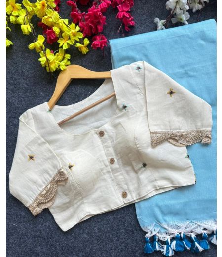 DB150 Cotton saree And Beautiful Heavy Cotton Blouse.