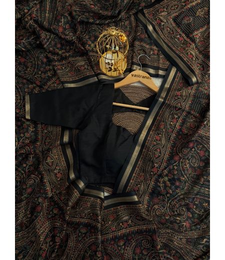 DB106 Beautiful Soft Tussar Kashmiri Printed Celebrity Inspired Sarees.(BLOUSE UNSTITCHED)