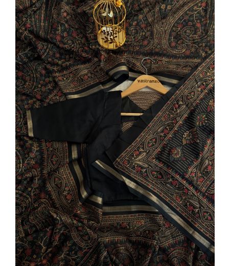 DB106 Beautiful Soft Tussar Kashmiri Printed Celebrity Inspired Sarees.(BLOUSE UNSTITCHED)