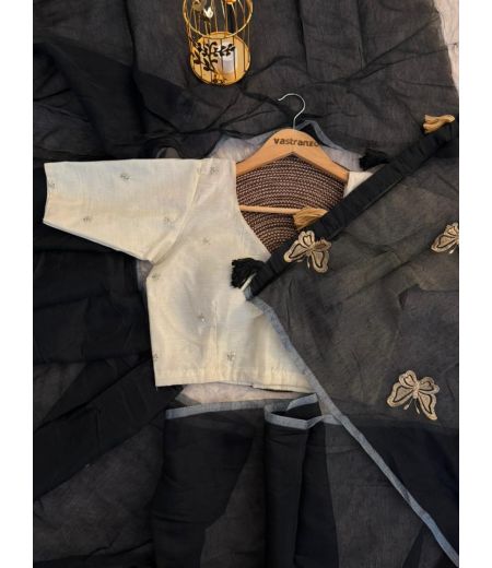 DB165 Beautiful Soft Chanderi Silk Embroidery Work Celebrity Inspired Sarees.