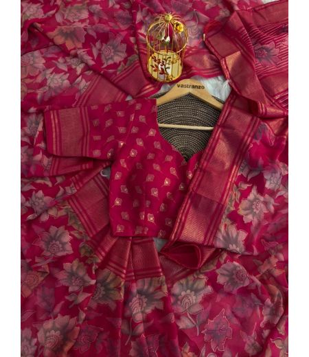 DB110 Beautiful Soft Bamber Viscose Georgette Celebrity Inspired Saree.(UNSTITCHED BLOUSE)