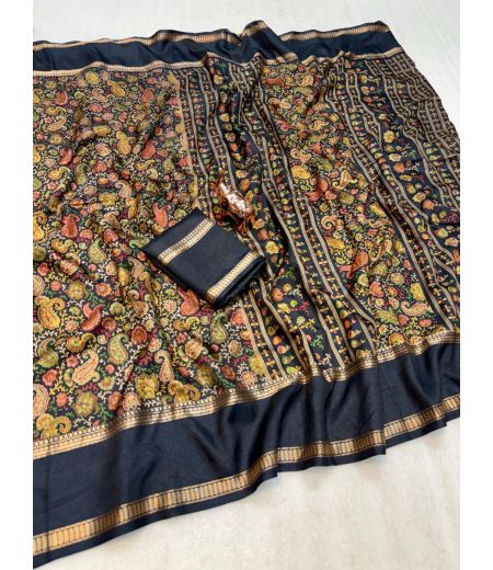 DB10 Soft Tussar Kashmiri Printed Celebrity Inspired Sarees.