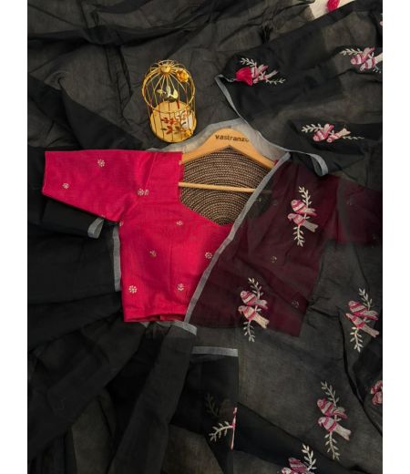 DB177 Beautiful Soft Chanderi Silk Embroidery Work Celebrity Inspired Sarees.