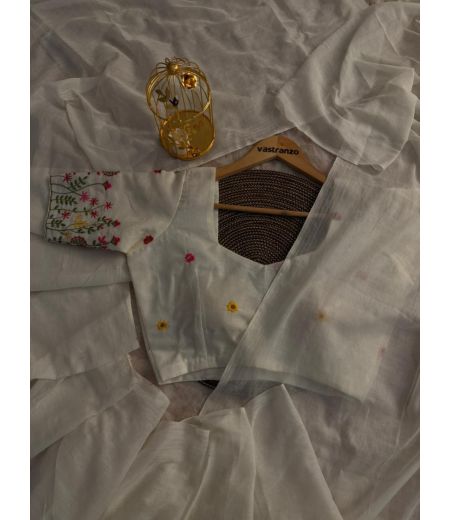 DB267 Beautiful Soft Cotton Embroidery Work Celebrity Inspired Saree.