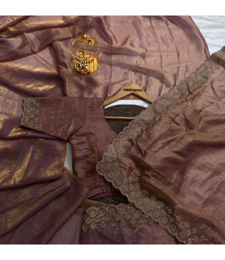 DB274 Beautiful Soft Space Silk Siroski Diamond Work Celebrity Inspired Sarees.(Blouse Unstitched)