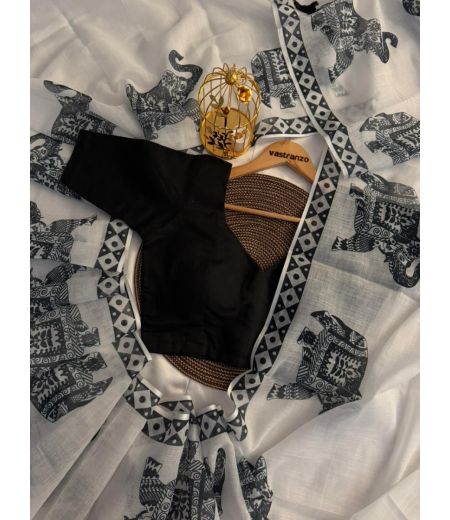 DB275 Beautiful Soft Linen Cotton Digital Printed Celebrity Inspired Saree.(Blouse Unstitched)