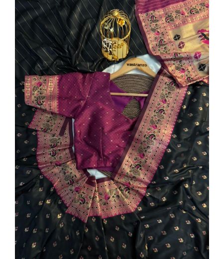 DB278 Beautiful Soft Paithani Pattu Silk Zari Butti Weaving Celebrity Inspired Saree.