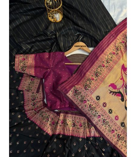 DB278 Beautiful Soft Paithani Pattu Silk Zari Butti Weaving Celebrity Inspired Saree.