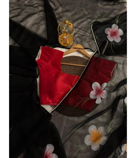 DB282 Beautiful Soft Chiffon Floral HandBrush Printed Celebrity Inspired Saree.(Blouse Unstitched)