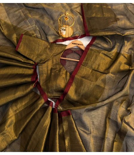 DB283 Beautiful Soft Raga Tissue Cotton Zari Work Summer Sarees.