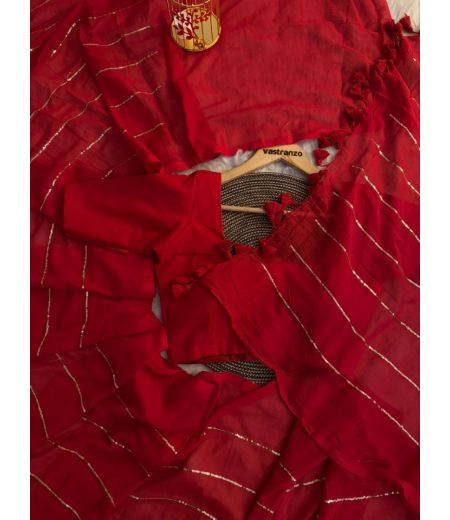 DB284 Beautiful Soft Mulmul Cotton Sequence Work Celebrity Inspired Saree.(Blouse Unstitched)