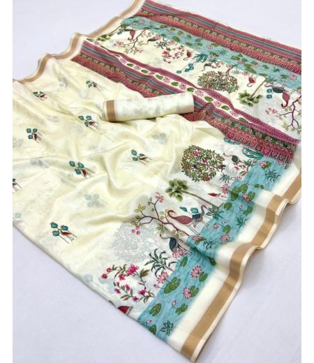 DB333 Beautiful Soft Erode Silk Elegant Printed Celebrity Inspired Sarees.(Blouse Unstitched)