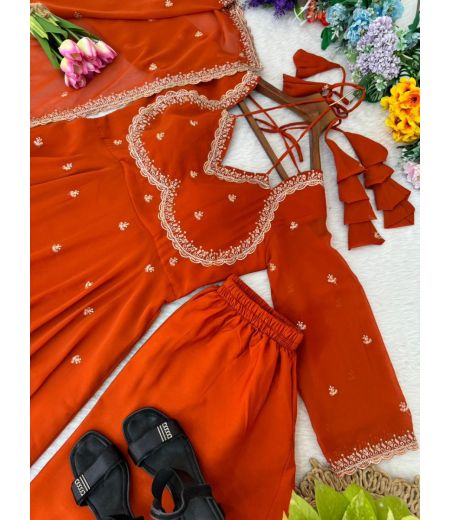 DB430 Beautiful Soft Faux Georgette Sequence Emboridary Work Designer Gown Sets.