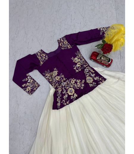 DB432 Beautiful Soft Chinon Sequence Emorodairy Work Designer Lehenga Sets.