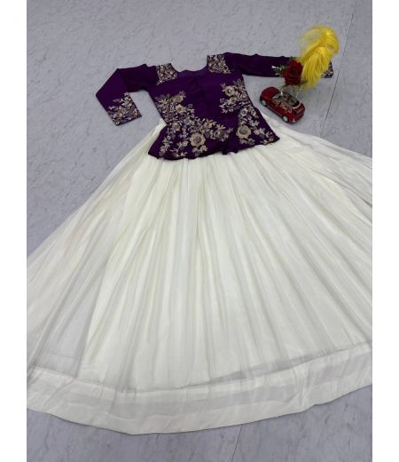 DB432 Beautiful Soft Chinon Sequence Emorodairy Work Designer Lehenga Sets.