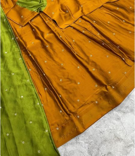 DB498 Beautiful Soft Rangoli Silk Sequence Butti Work Designer Half Saree~Lehenga Sets