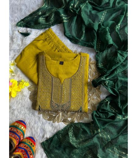 DB505 Roman Silk with Beautiful Embroidery With Sequence Work