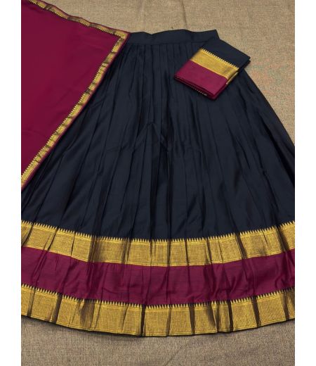 DB507 Beautiful Soft Kanchi Cotton Zari Weaving Designer Half Sarees~Lehenga Sets.