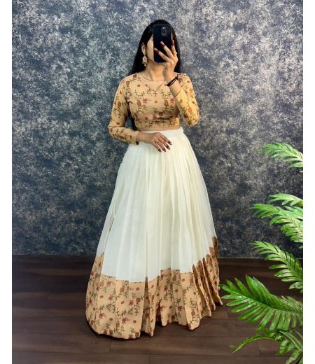 DB520 Beautiful Soft Kota Doriya Elegant Printed Designer Lehenga Sets.