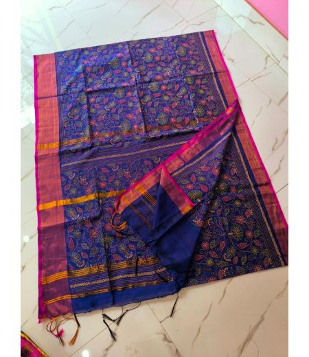DB537 Beautiful Soft Mulmul Cotton Kantha Block Printed Celebrity Inspired Sarees.