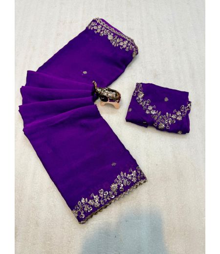 DB650 Beautiful Soft Rangoli Crush Silk Sequence Emboridary Work Celebrity Inspired Sarees.
