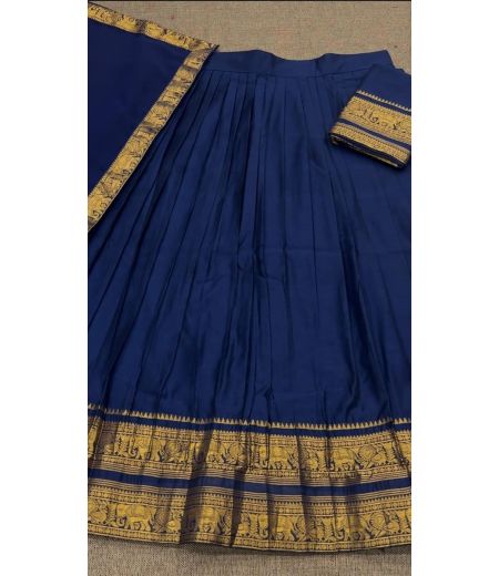 DB681 Beautiful Soft Kanchi Cotton Zari Weaving Designer Half Sarees~Lehenga Sets.