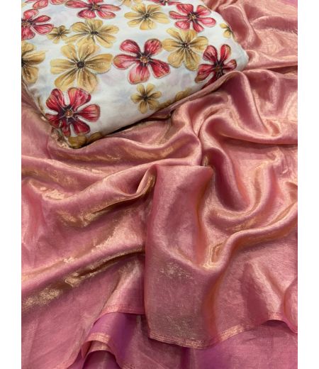 DB708 Beautiful Soft Sattin Silk Celebrity Inspired Sarees with Designer Blouse.