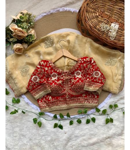 DB705 Beautiful Soft Sartin Silk Sequence Emboridary Butti Work Celebrity Inspired Sarees with Designer Stitched Blouse.