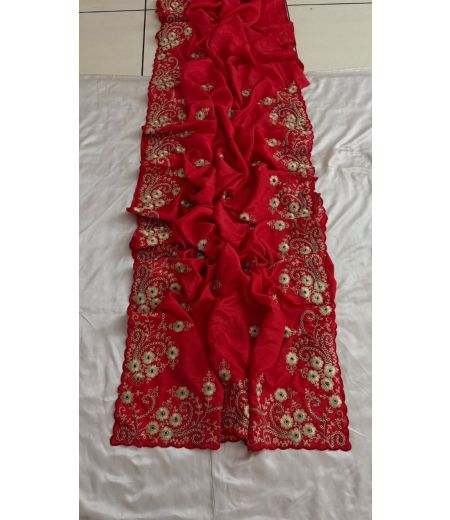 DB718 Beautiful Soft HO Silk Zardosi Codding Work Celebrity Inspired Sarees.