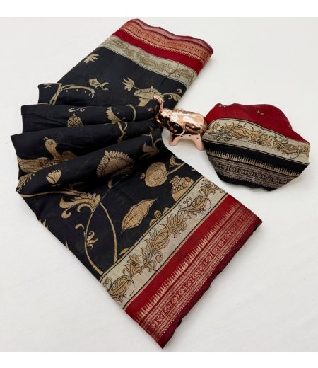 DB725 Beautiful Soft Mulmul Cotton Kalamkari Printed Celebrity Inspired Sarees.