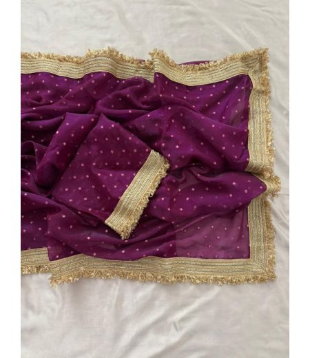 DB761 Beautiful Soft Moss Silk Zari Butti Weaving Celebrity Inspired Sarees with Designer Lace Border.
