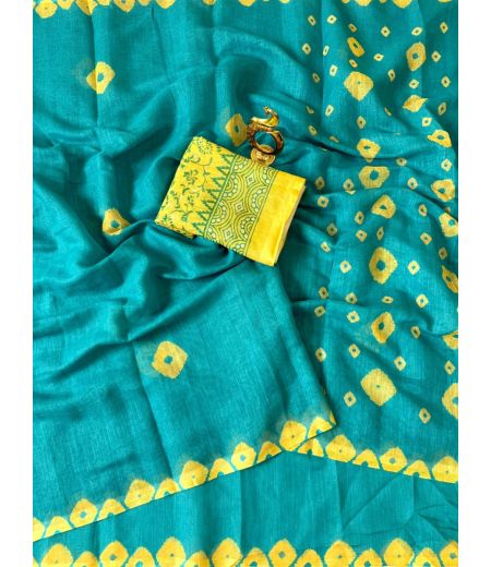 DB773 Beautiful Soft Cotton Linen Elegant Printed Celebrity Inspired Saree.