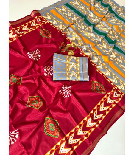 DB774 Beautiful Soft Mulmul Cotton Elegant Printed Celebrity Inspired Sarees.