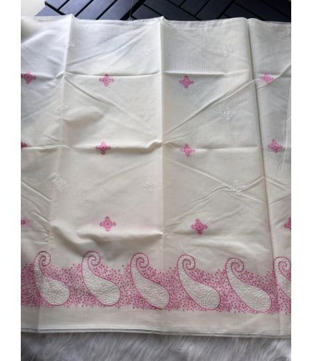 DB770 Beautiful Soft Kota Doriya Silk Embroidery Work Celebrity Inspired Sarees.