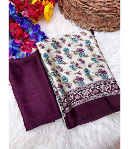 DB777 Beautiful Soft Japan Sattin Elegant Printed Celebrity Inspired Sarees.