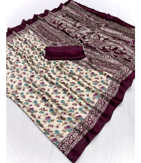 DB777 Beautiful Soft Japan Sattin Elegant Printed Celebrity Inspired Sarees.