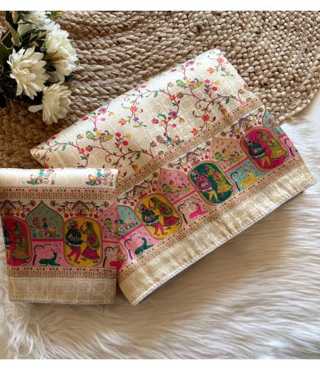 DB781 Beautiful Soft Silk Zari Weaving Pashmina Celebrity Inspired Sarees.