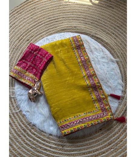 DB785 Beautiful Soft Crunchy Silk Sequence Emboridary Work Celebrity Inspired Sarees.