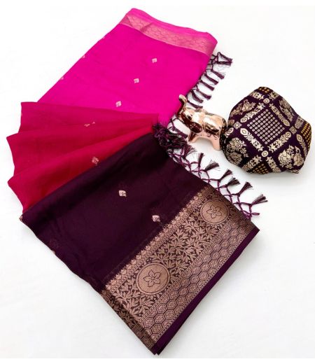 DB801 Beautiful Soft Marshmallow Silk Zari Weaving Celebrity Inspired Sarees.