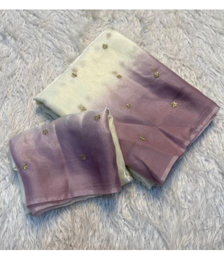 DB815 Beautiful Soft Space Silk Sequence Bids Work Celebrity Inspired Sarees.