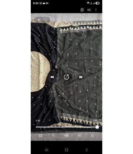 DB819 Beautiful Soft Gajji Silk Ajrakh Celebrity Inspired Sarees with Real Mirror Work.